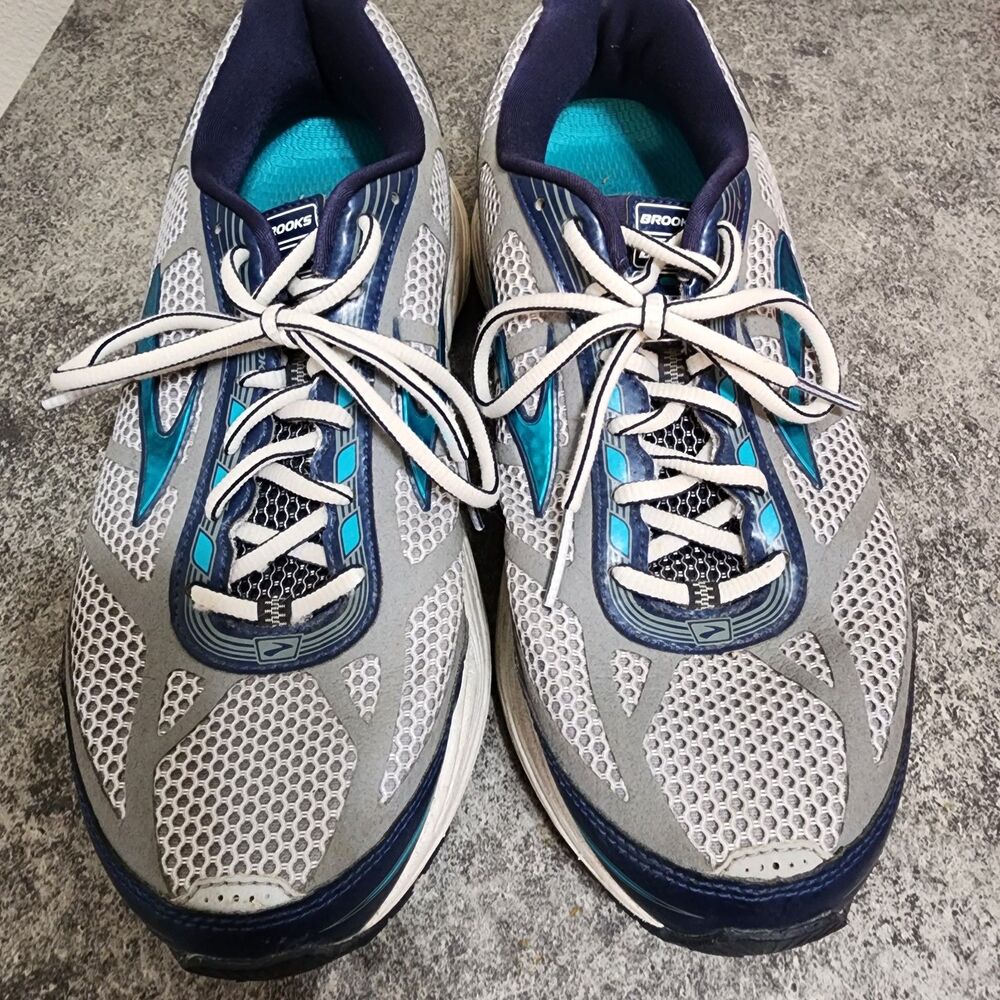 Brooks Dyad 8 Running Shoes Silver / Metallic Blue - Women’s Size 10 Wide (2E)